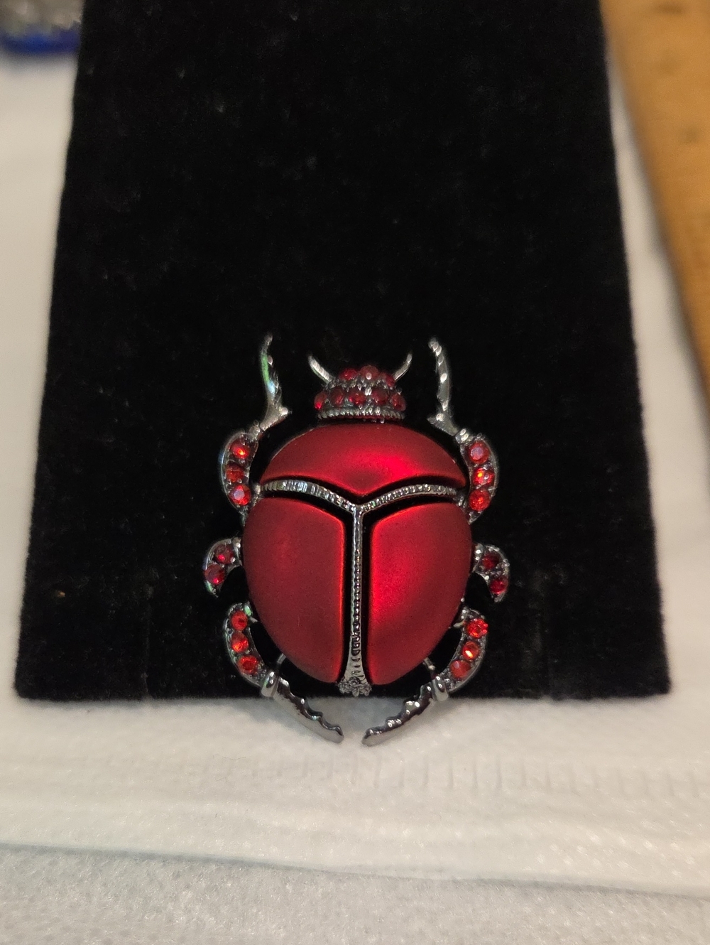 Red Beetle Brooch Pin